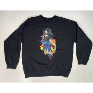 AALIYAH Crewneck Sweatshirt Men Large Black Music Graphic